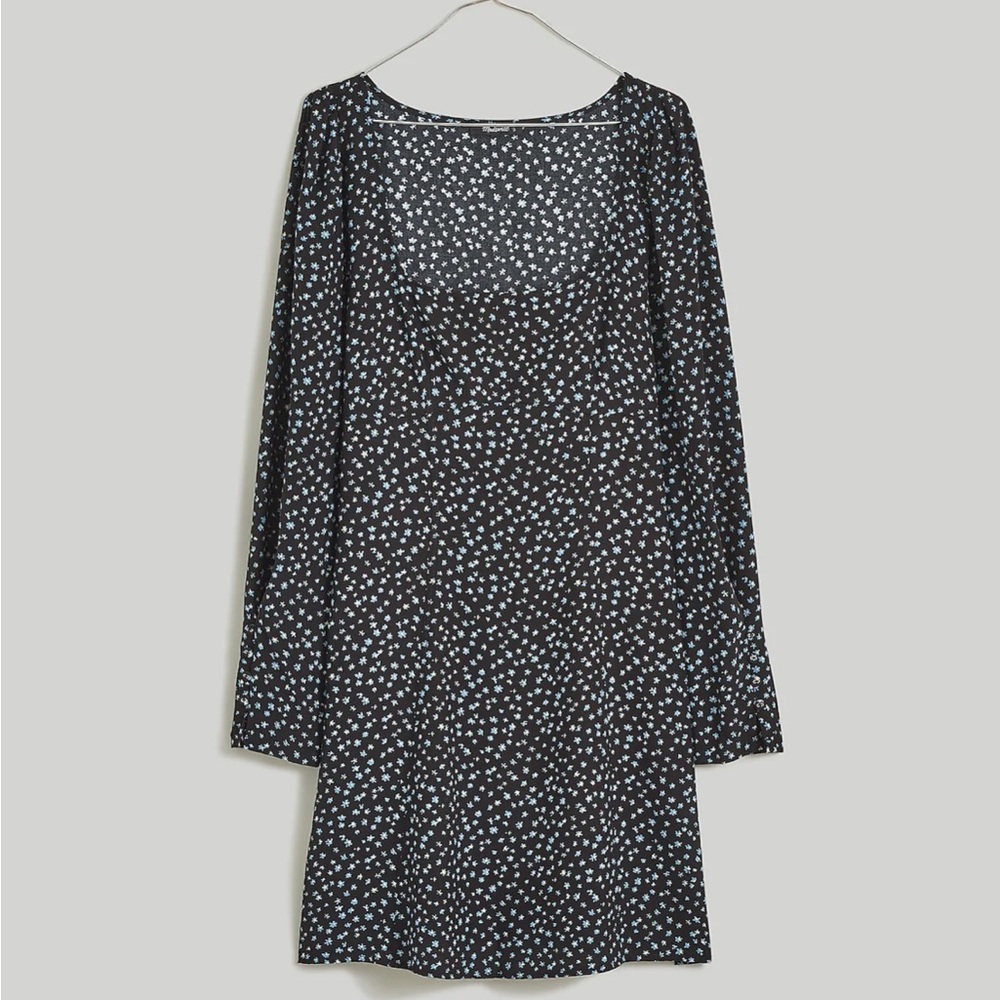 Madewell Seamed Long Sleeve Mini Dress in Ditsy Floral